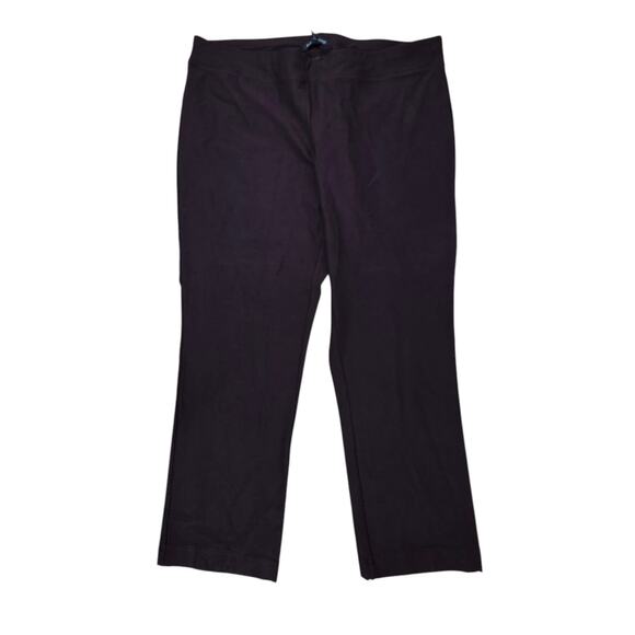 EILEEN FISHER Pants Size L Brown Washable Stretch Crepe Ankle Lagonlook Crop - Picture 1 of 5